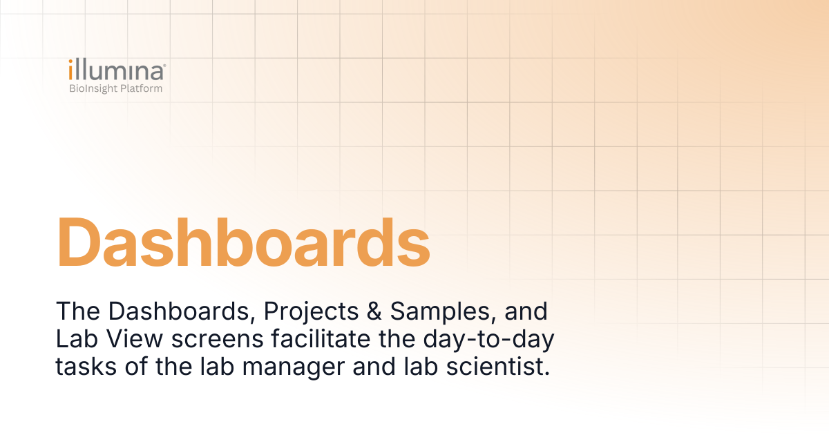 Dashboards | Clarity LIMS v6.3 & Lablink v2.5 | Illumina Connected Software
