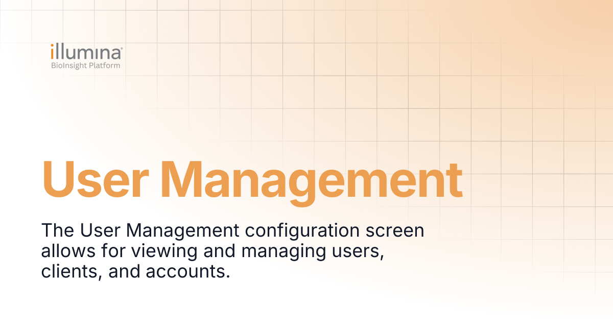 User Management | Clarity LIMS v6.3 & Lablink v2.5 | Illumina Connected ...