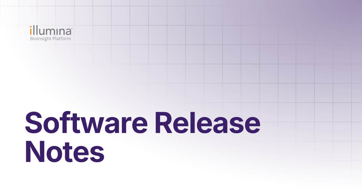 Software Release Notes | Illumina Connected Software