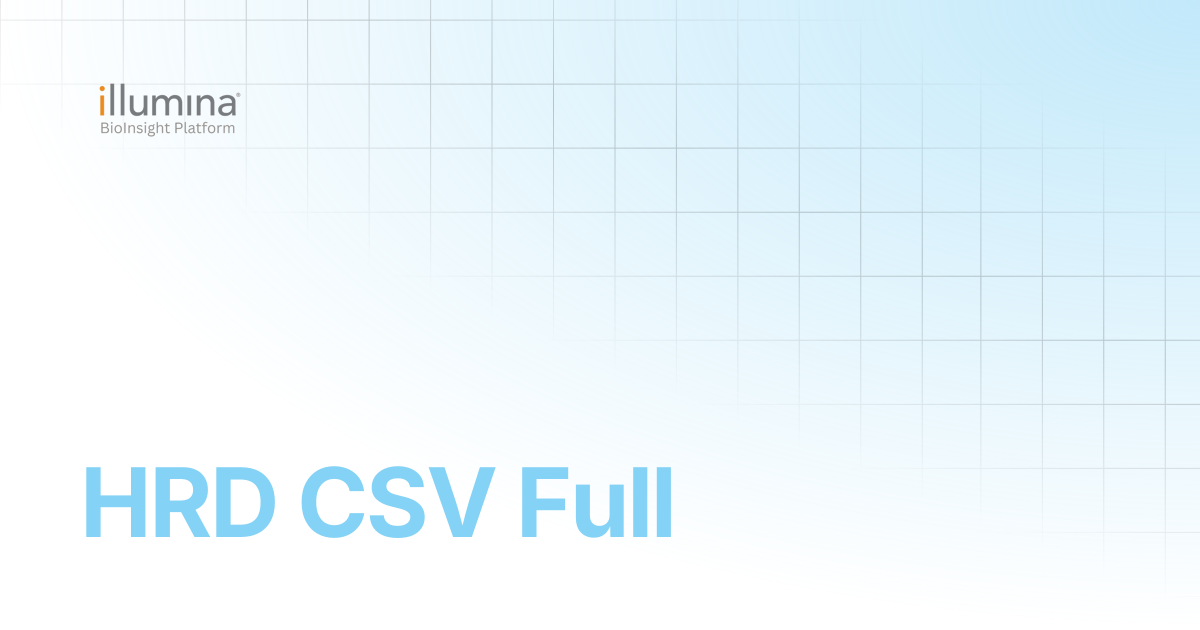 HRD CSV Full | Illumina Connected Software