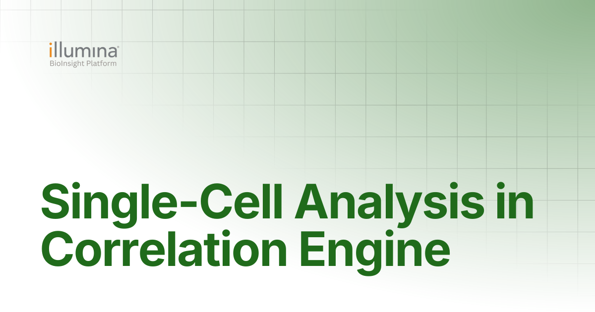 Single-cell analysis in Correlation Engine | Illumina Connected Software