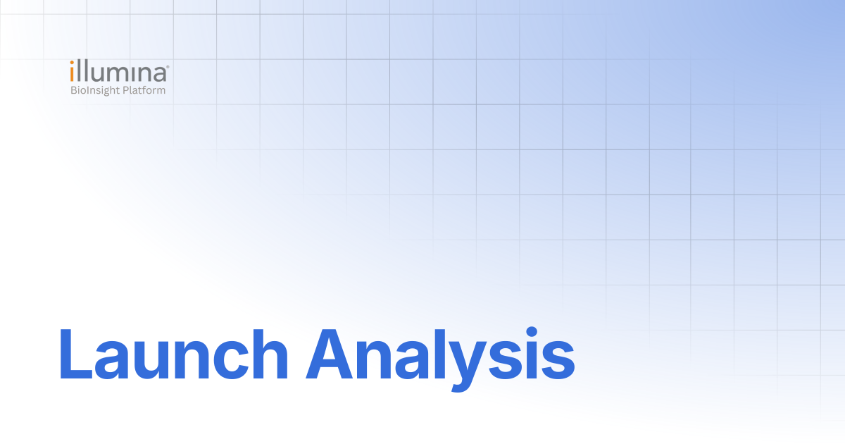 Launch Analysis | Illumina Connected Software