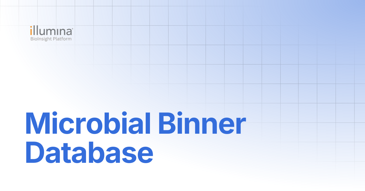 Microbial Binner Database | DRAGEN v4.5 | Illumina Connected Software