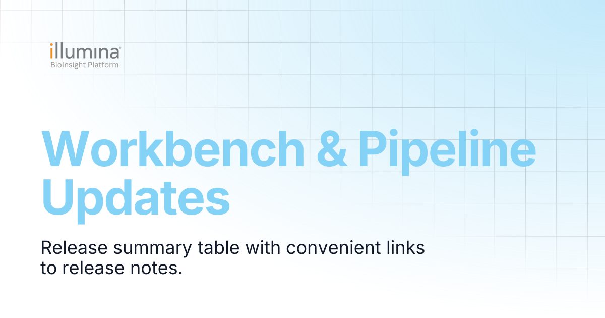 Workbench & Pipeline Updates | Illumina Connected Software