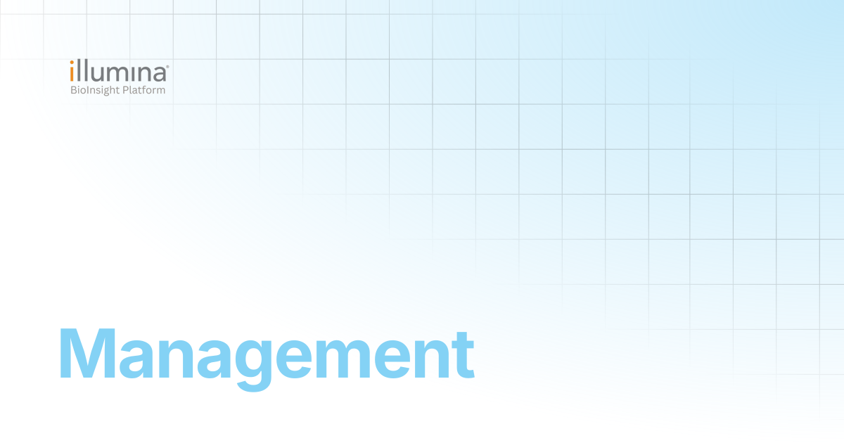 Management | Illumina Connected Software