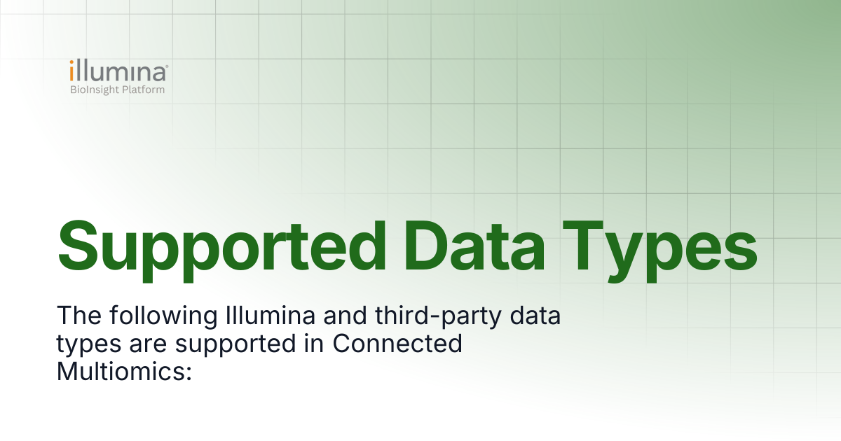 Supported Data Types | Illumina Connected Software