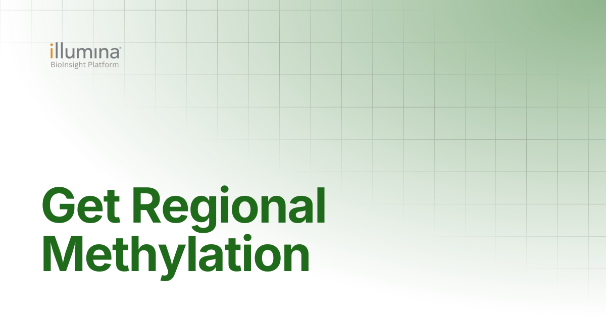 Get Regional Methylation | Illumina Connected Software
