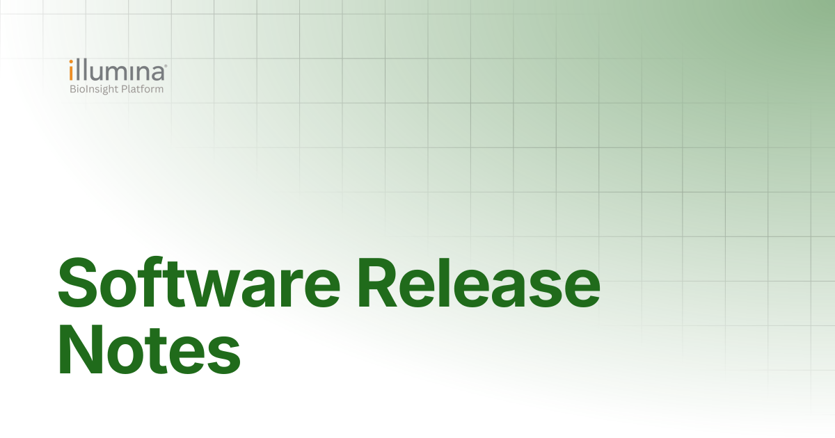 Software Release Notes | Illumina Connected Software