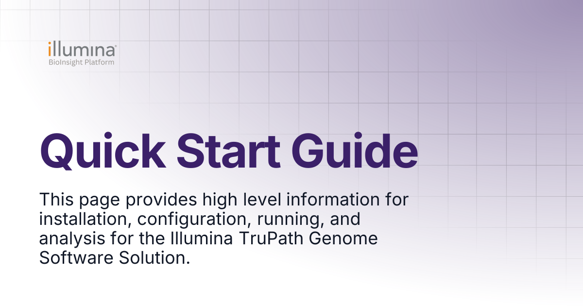 Quick Start Guide | Illumina Connected Software
