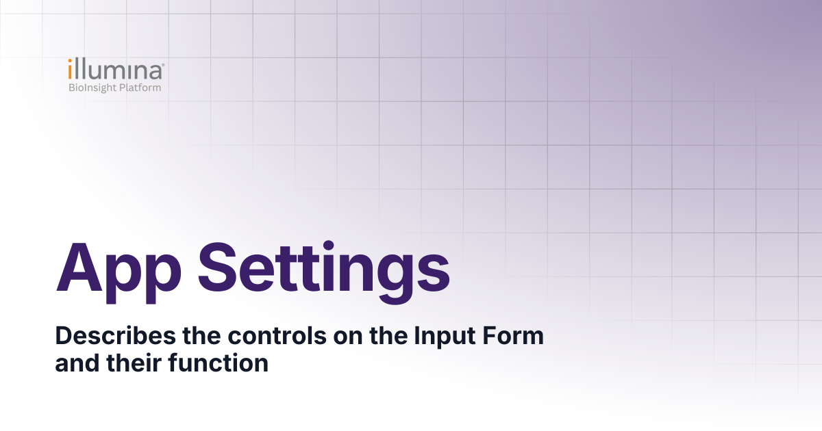 App Settings | Illumina Connected Software
