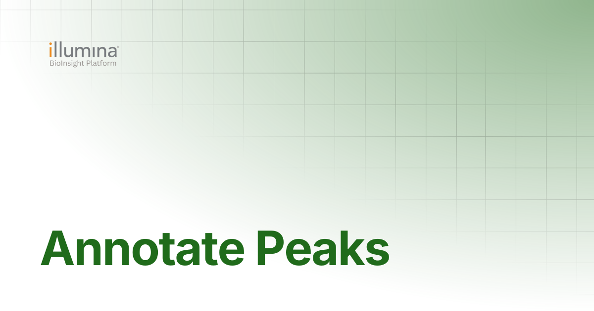 Annotate Peaks | Illumina Connected Software