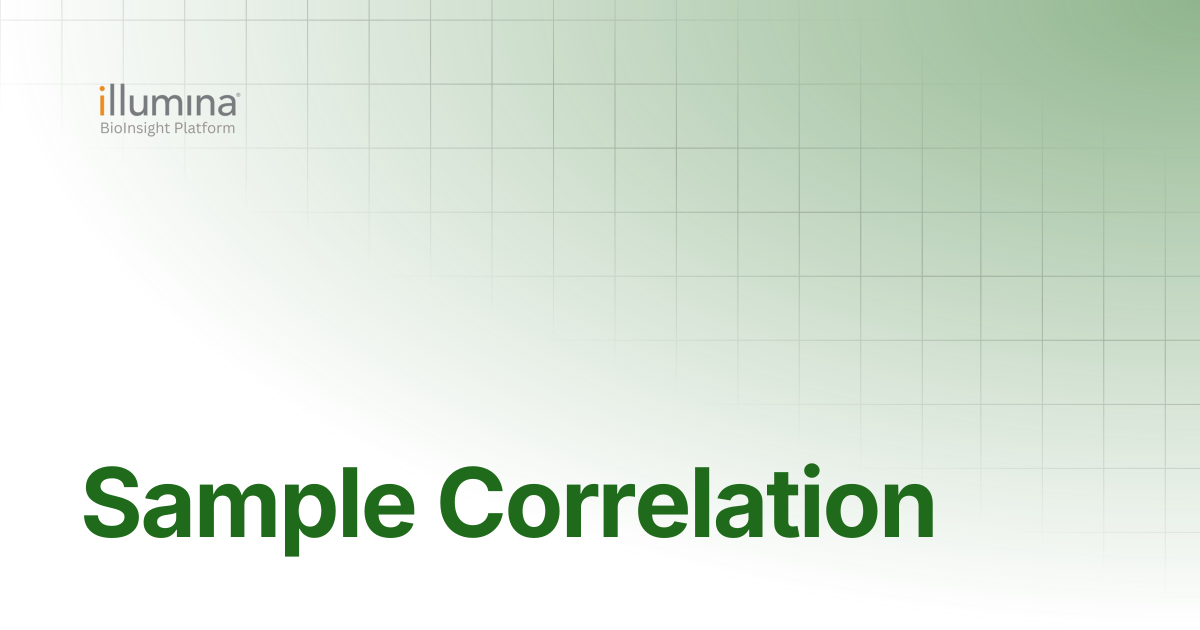 Sample Correlation | Illumina Connected Software