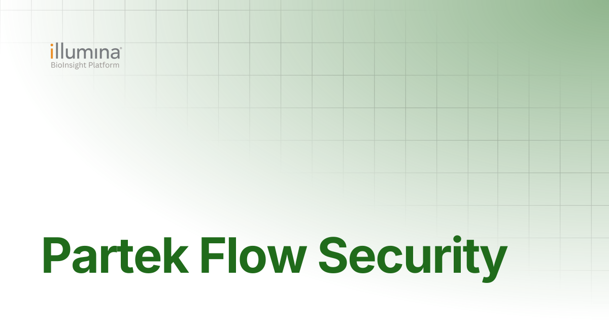 Partek Flow Security | Illumina Connected Software