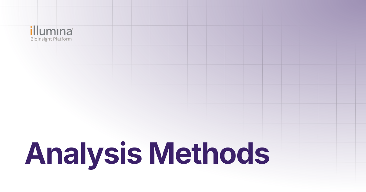 Analysis Methods | Illumina Connected Software