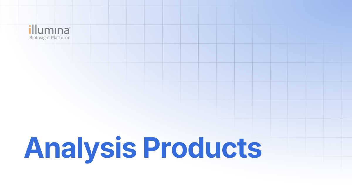 Analysis Products | Illumina Connected Software