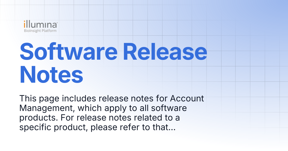 Software Release Notes | Illumina Connected Software